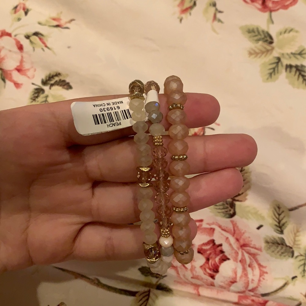 Peach beaded bracelets